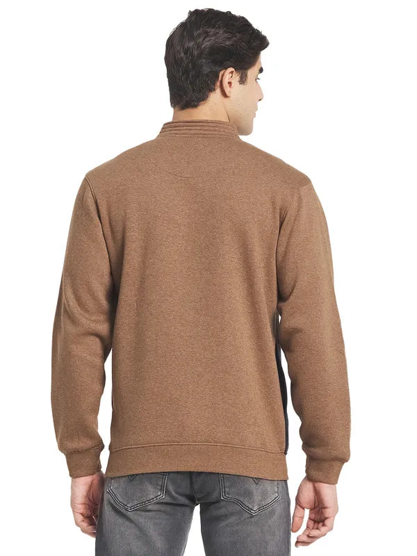 Octave Men Brown Printed Sweatshirt