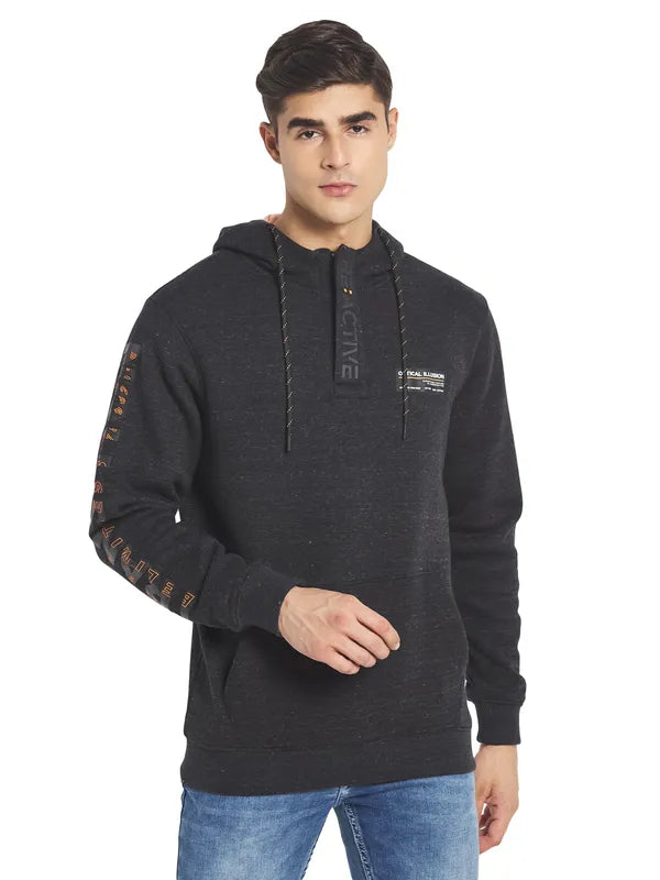 Octave Men Grey Hooded Sweatshirt