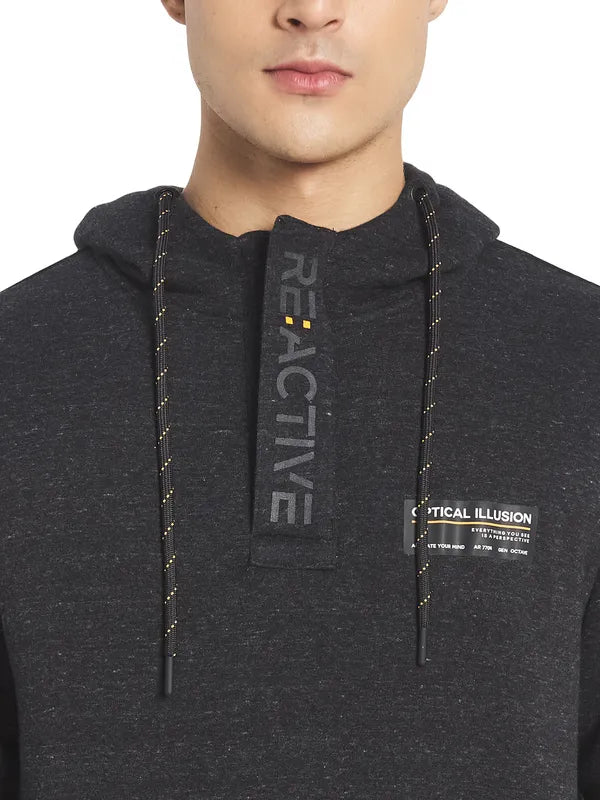 Octave Men Grey Hooded Sweatshirt