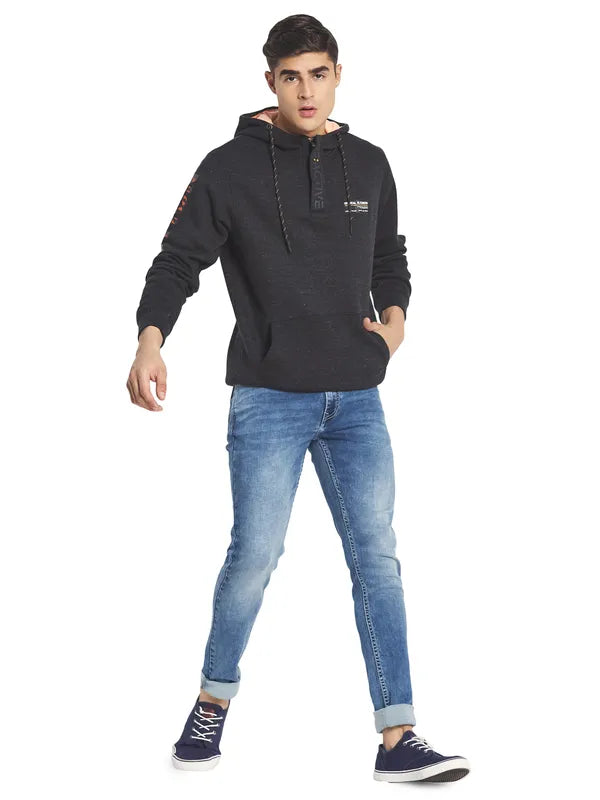 Octave Men Grey Hooded Sweatshirt