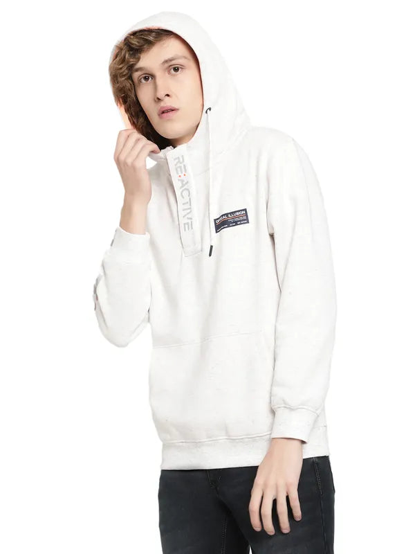 Octave Men White Hooded Sweatshirt