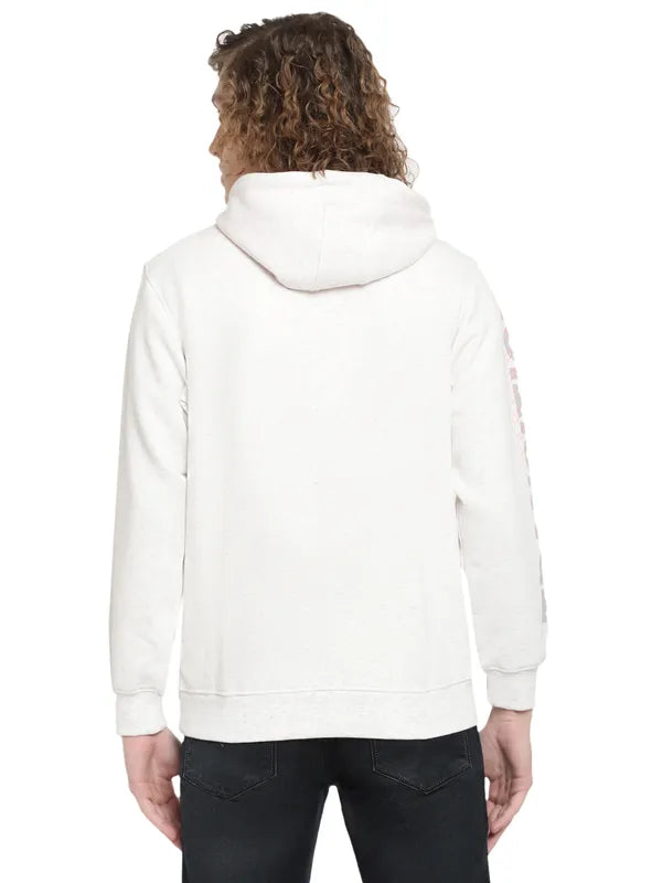 Octave Men White Hooded Sweatshirt