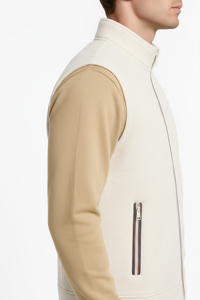 Octave Men Off White Solid Mandrain Neck Sweatshirt