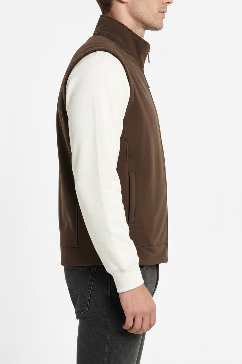 Octave Men Espresso Solid Mandrain Neck Sweatshirt
