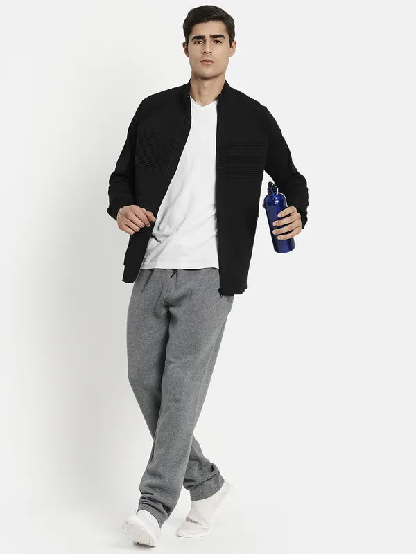 Men Black Solid Sweatshirt