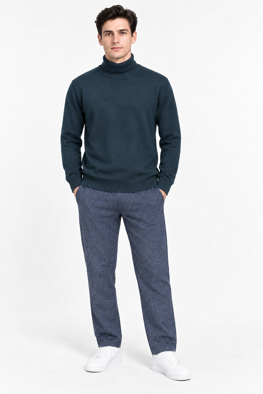 Men’s Midnight Cotton Brushed Fleece Lower – Regular Fit Winter Track Pants