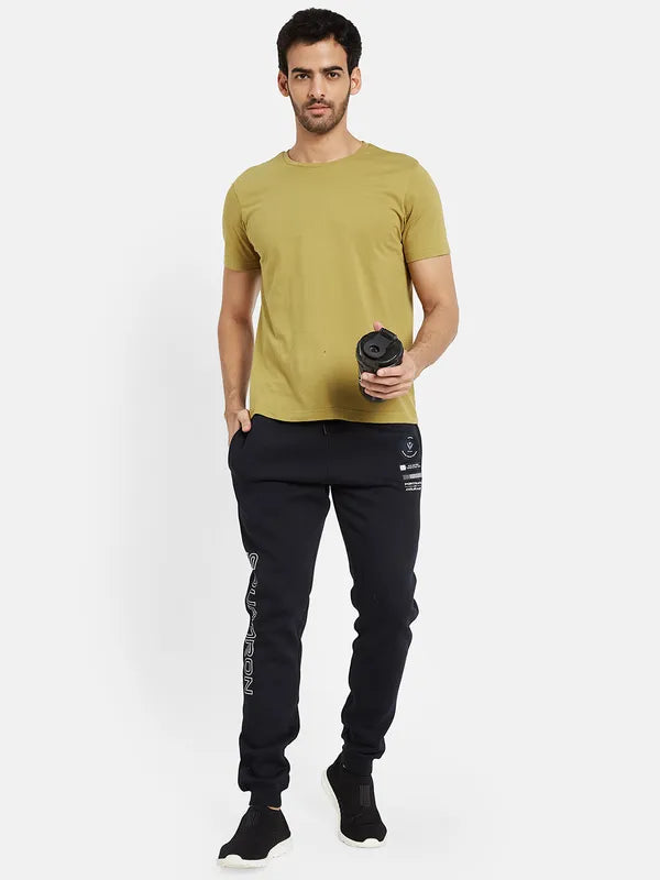 Octave Men Typography Printed Mid-Rise Track Pant