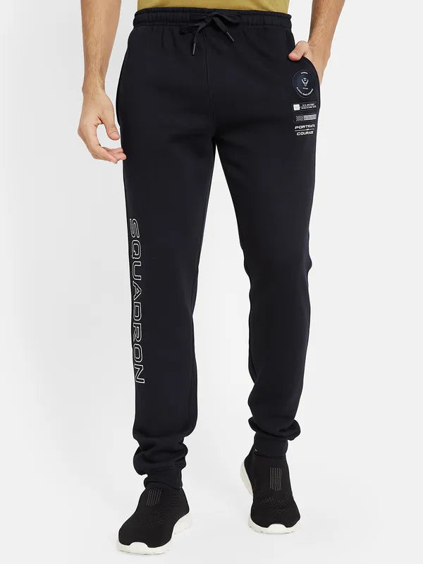 Octave Men Typography Printed Mid-Rise Track Pant