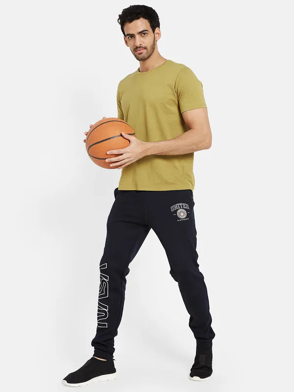 Octave Men Printed Mid-Rise Joggers