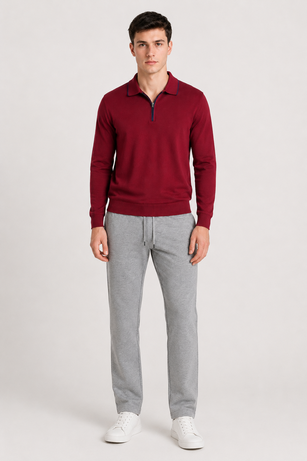 Men’s Grey Melange Blended Cotton Winter Lower – Regular Fit Knitted
