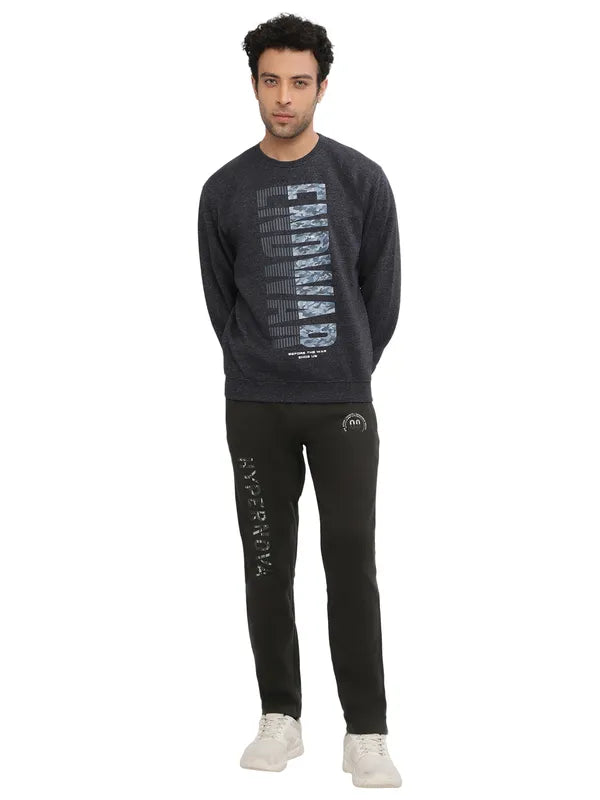 Octave Men Olive Green Solid Cotton Track Pants