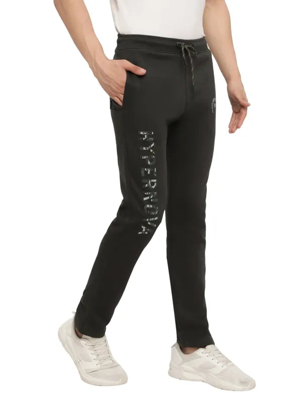 Octave Men Olive Green Solid Cotton Track Pants