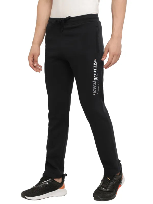 Octave Men Navy Blue Solid Track Pants