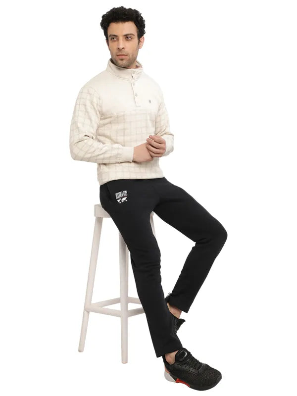 Octave Men Navy Blue Solid Track Pants