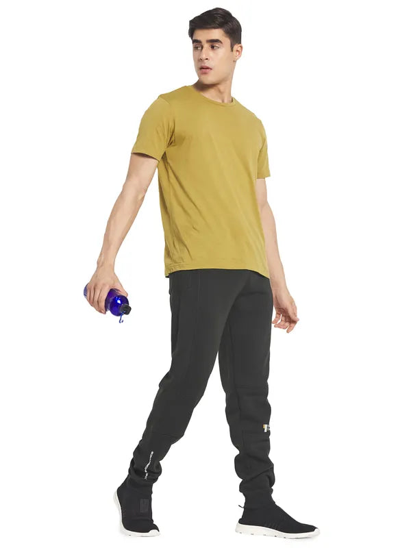 Octave Men Olive Green Solid Cotton Track Pants