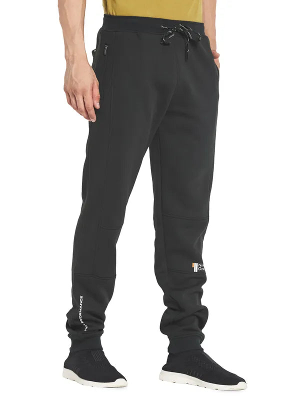 Octave Men Olive Green Solid Cotton Track Pants