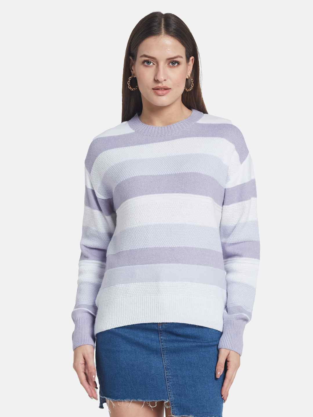 METTLE Women Striped Pullover