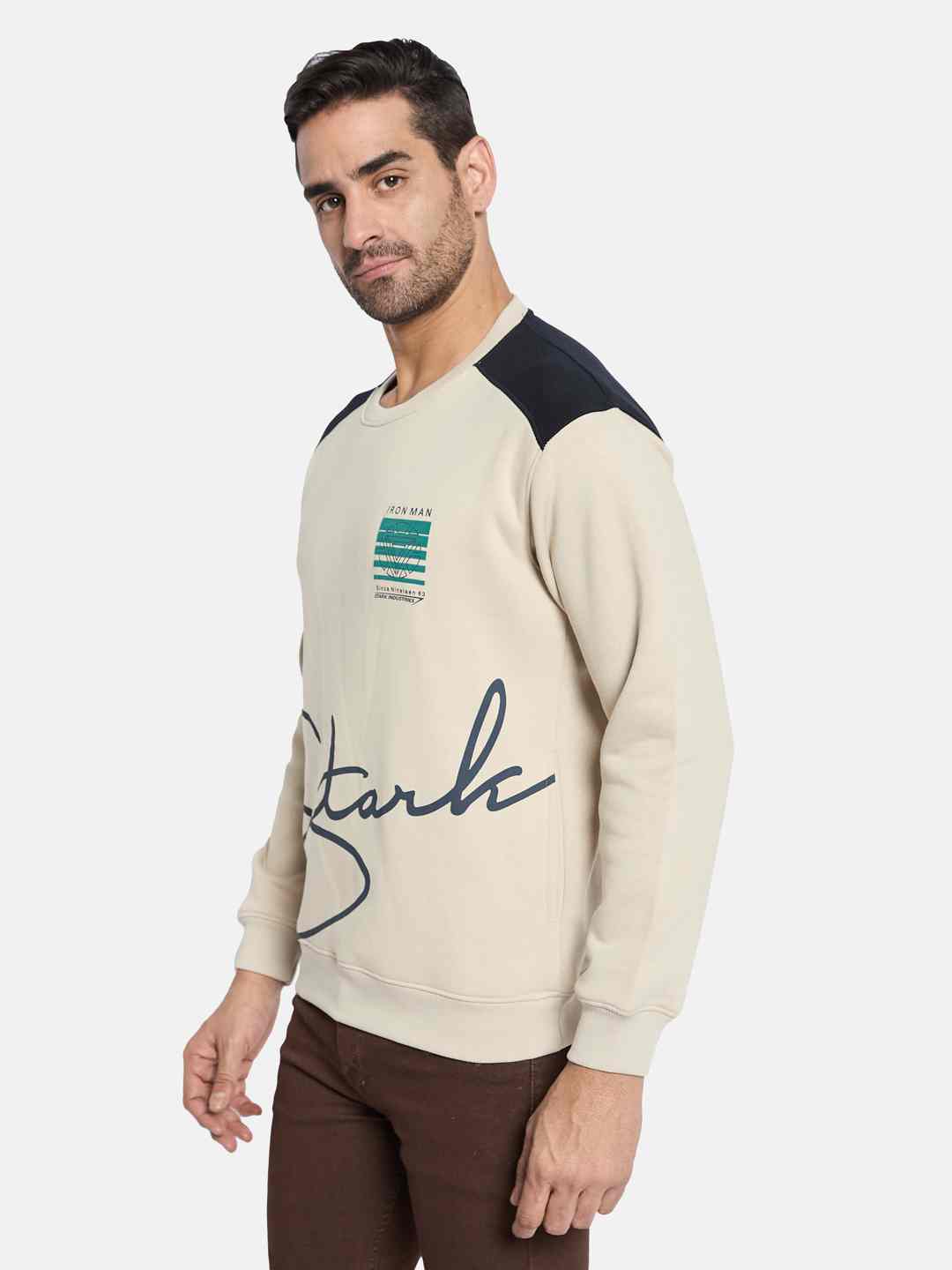 Octave Men Colourblocked Pullover Sweatshirt