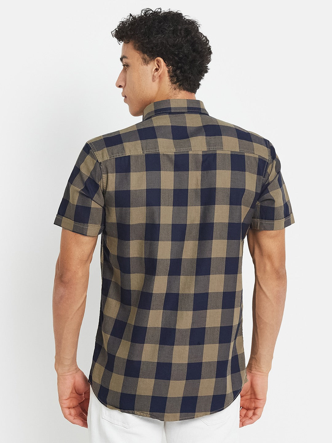 METTLE SS25 Striped Cotton Spread Collar Casual Shirt