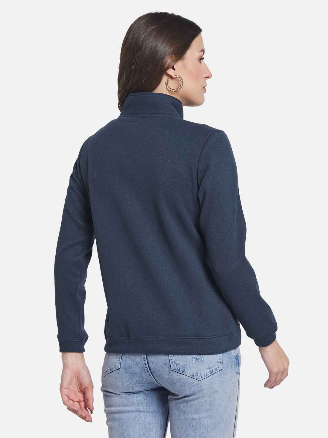 METTLE Women Mock Collar Sweatshirt