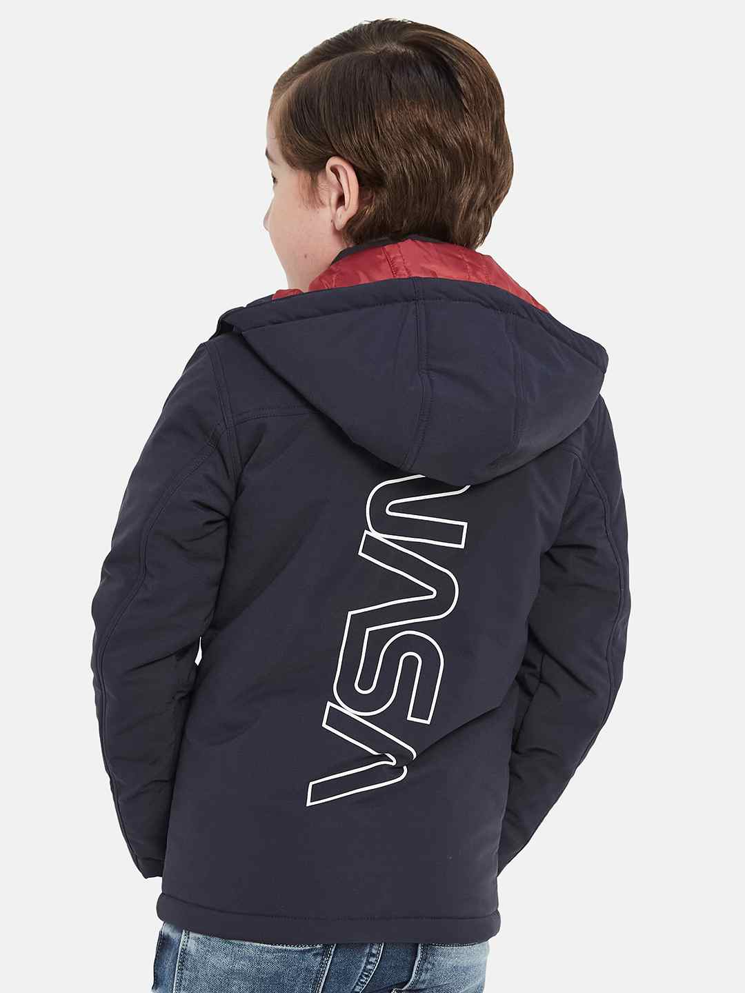 Octave Boys Nasa Printed Hooded Sporty Jacket