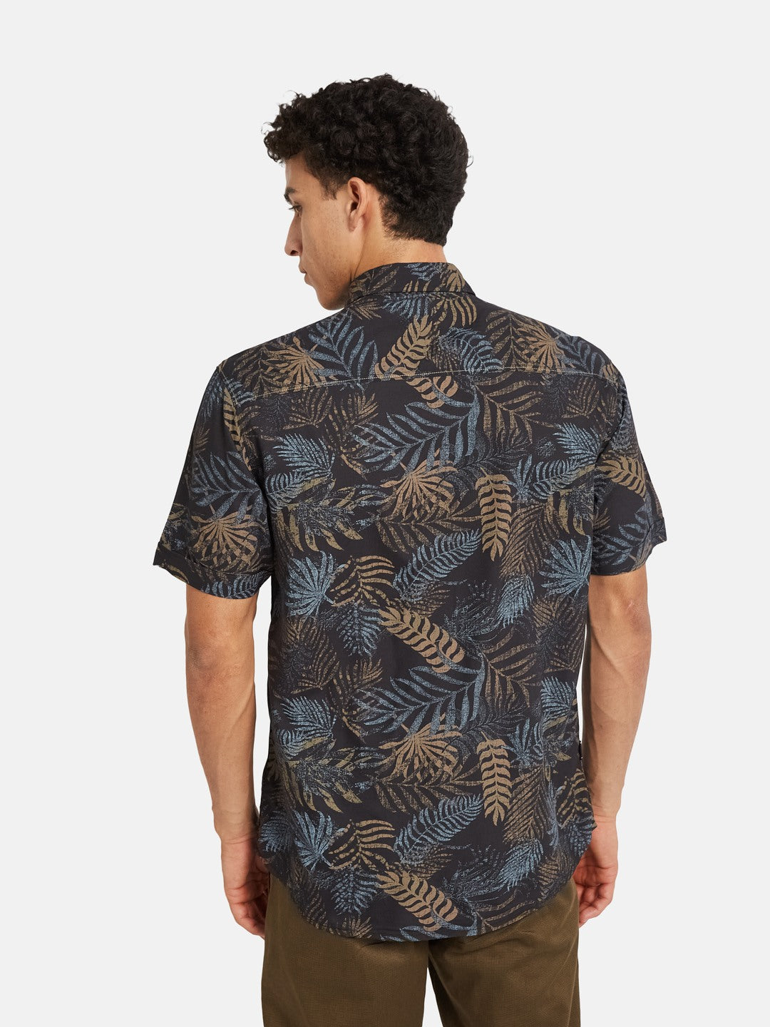 METTLE Men Floral Printed Spread Collar Cotton Casual Shirt