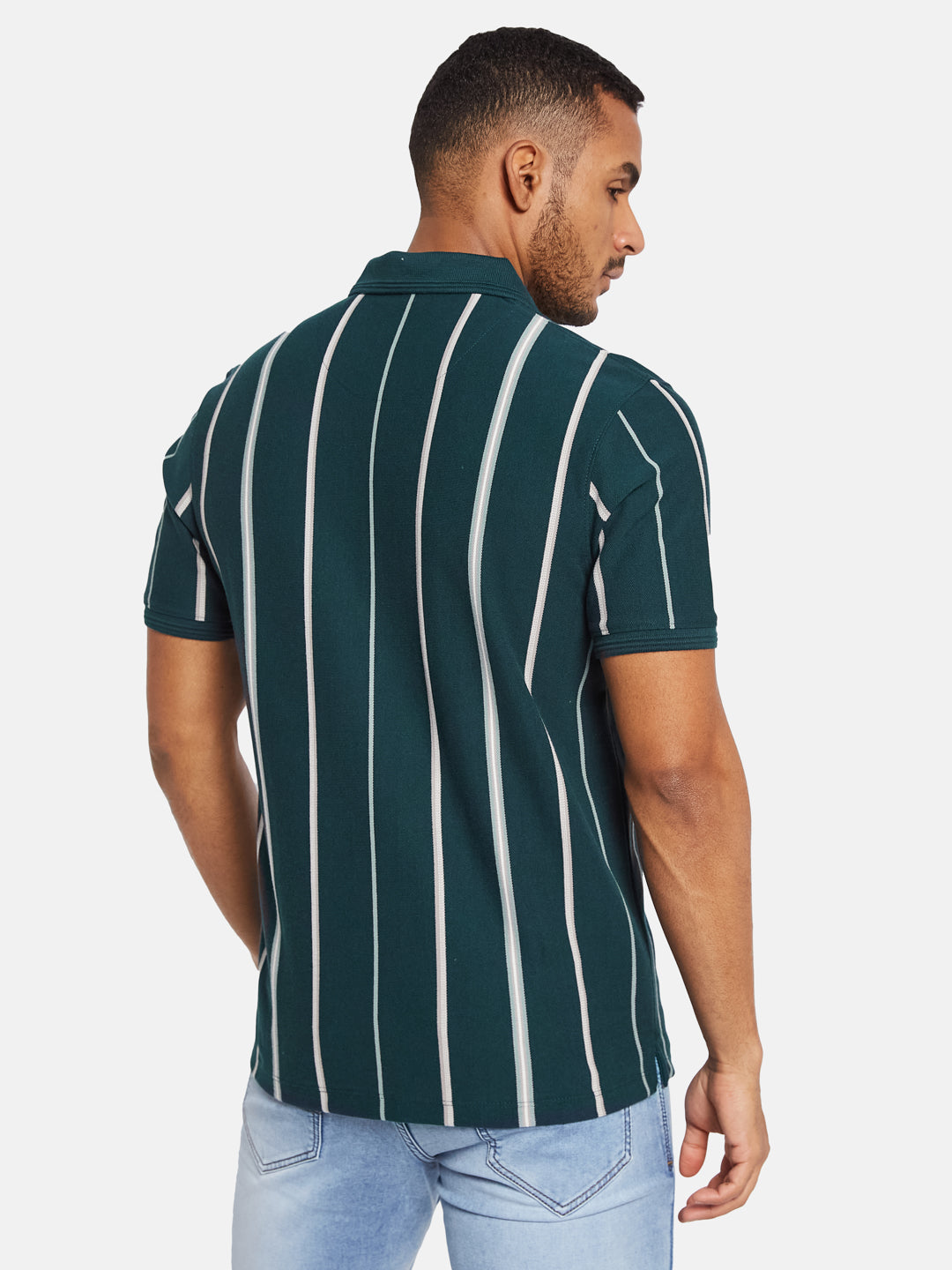 Octave Men Colourblocked Polo Collar T-shirt