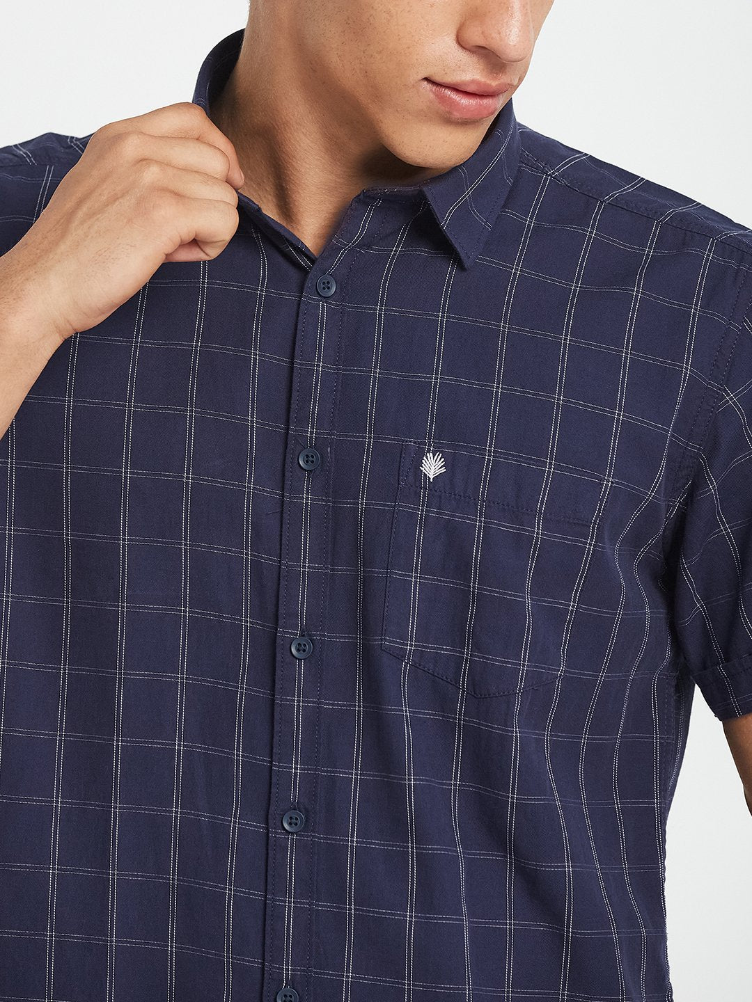 METTLE Checked Short Sleeves Cotton Shirt