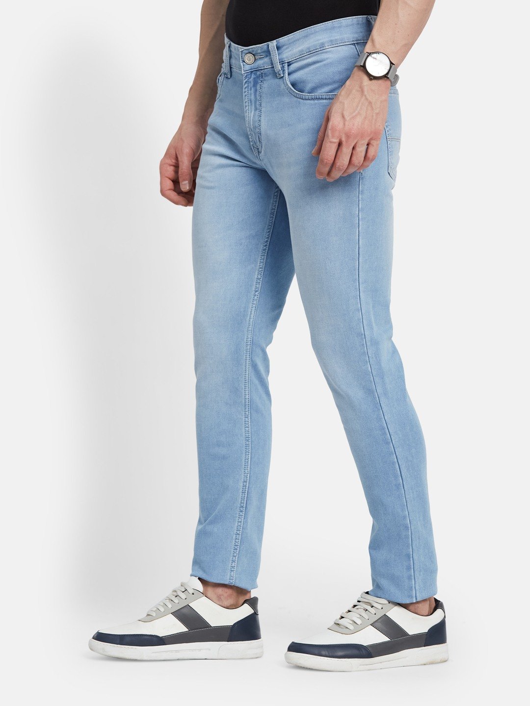 Octave Men Straight Fit Mid-Rise Light Fade Stretchable Jeans
