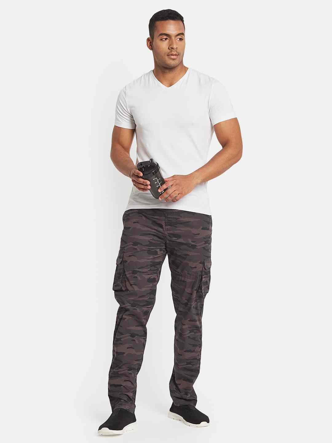 Octave Men Camouflage Printed Cotton Regular Fit Track Pants