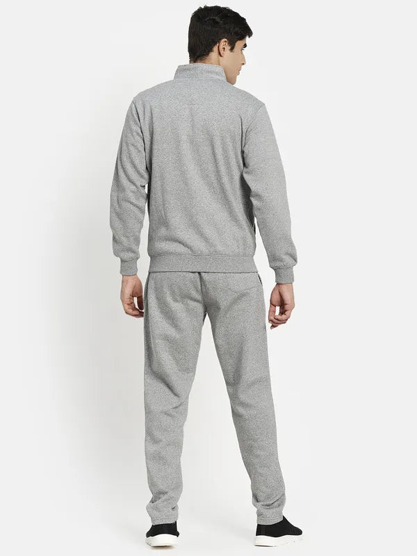 Men Grey Solid Tracksuits