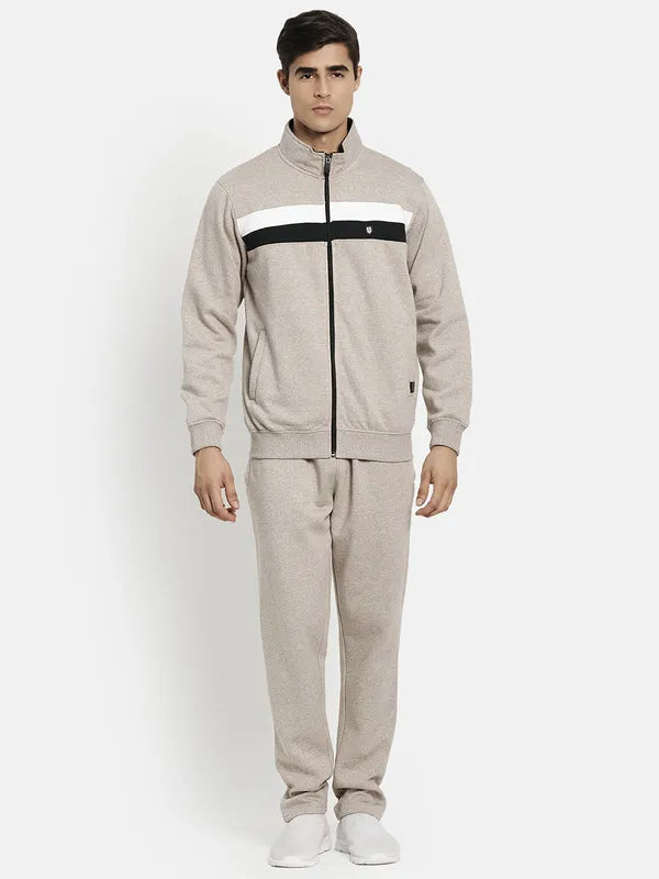 Men Brown Solid Tracksuits