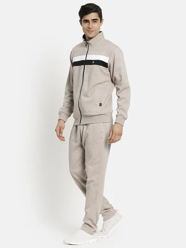 Men Brown Solid Tracksuits