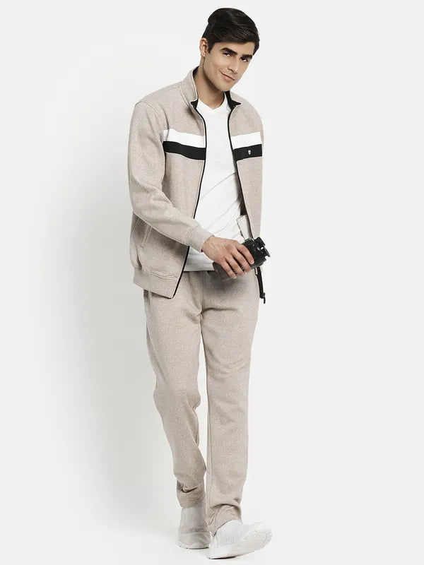 Men Brown Solid Tracksuits