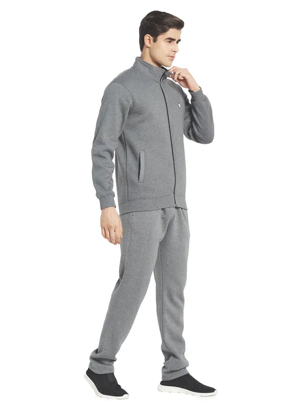 Octave Men Grey Solid Tracksuits