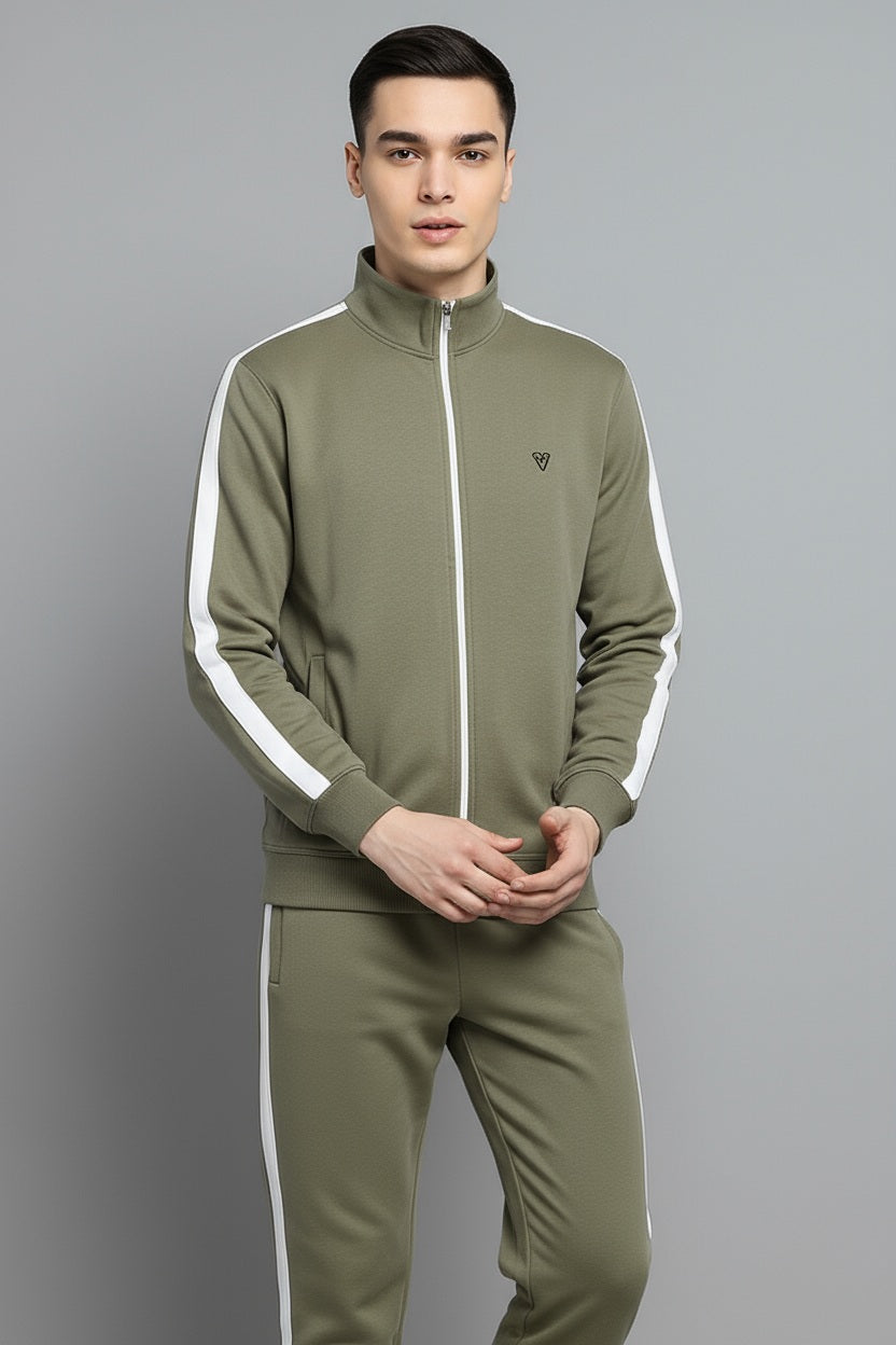 Men Mock Collar Mid-Rise Tracksuits