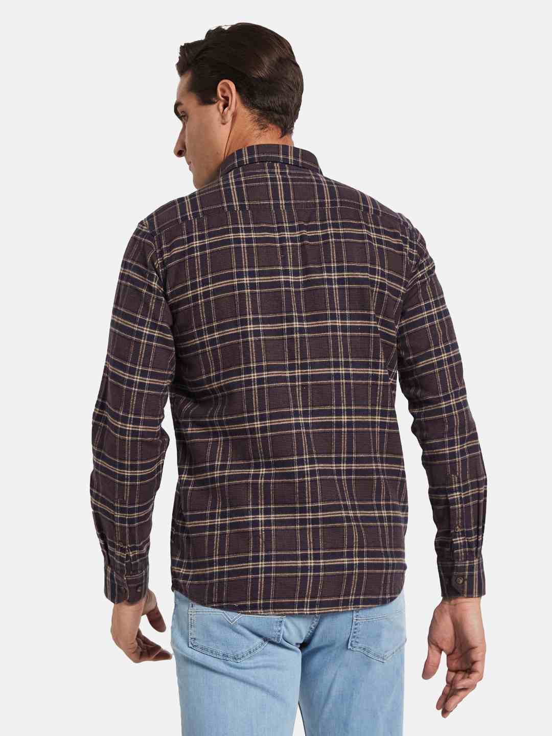 METTLE Men Opaque Checked Casual Shirt