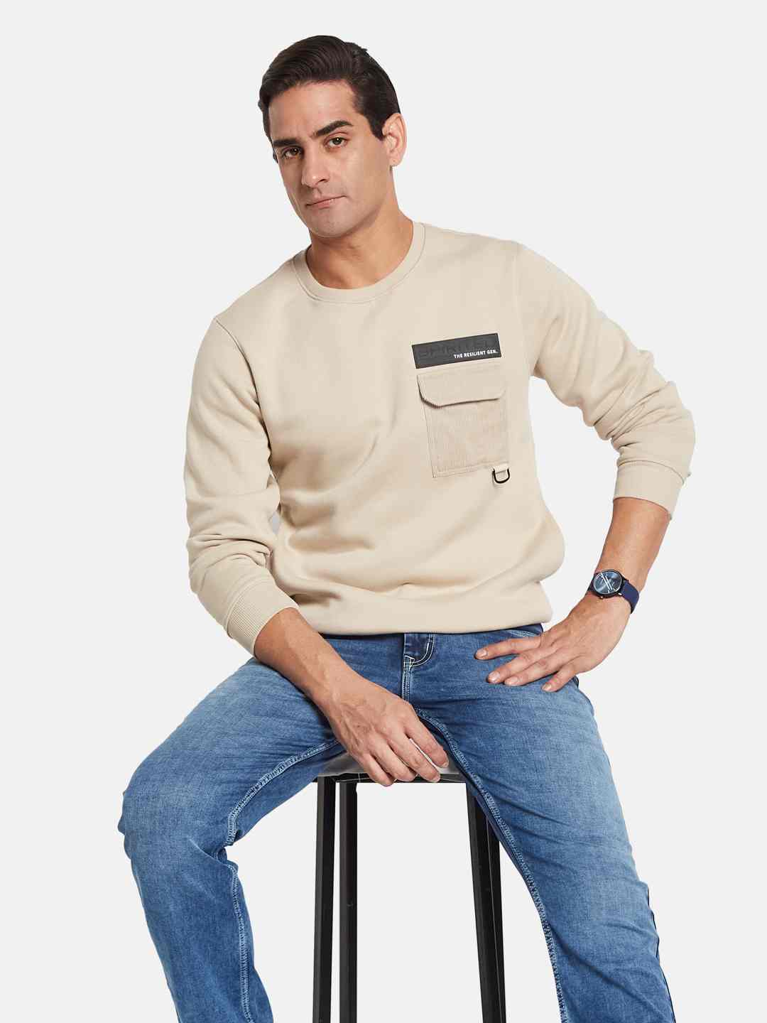 Octave Men Round Neck Pullover Sweatshirt
