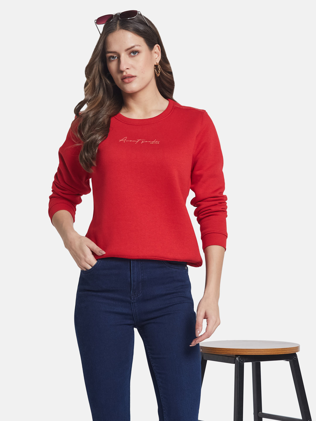 METTLE Women Round Neck Pullover Sweatshirt