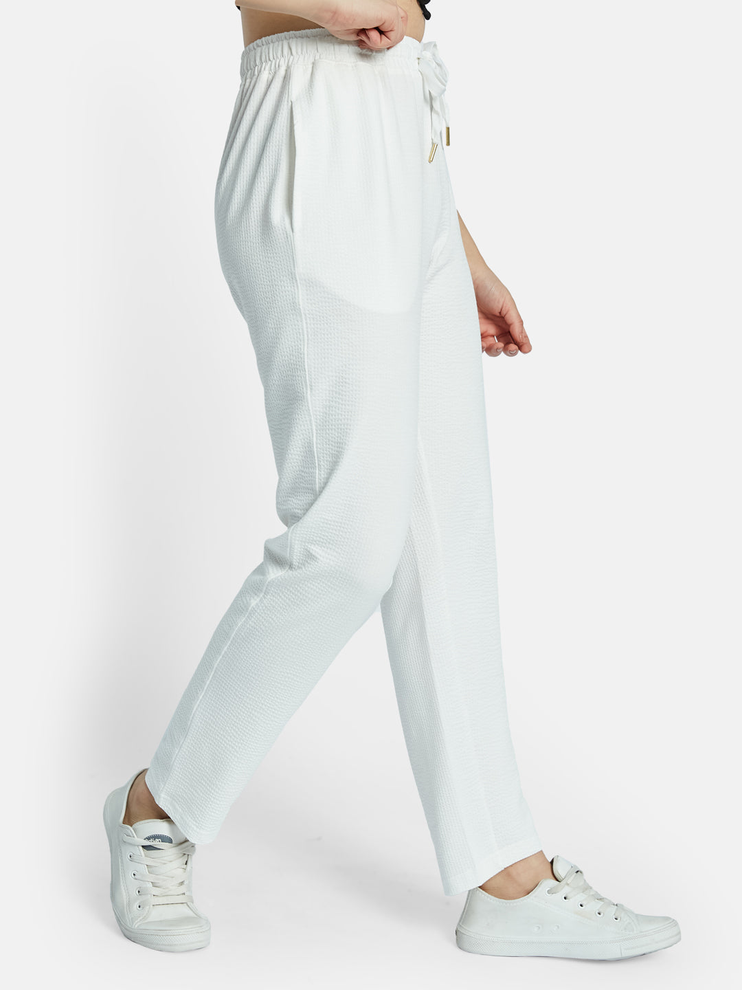 METTLE Women Textured Cotton Track Pants
