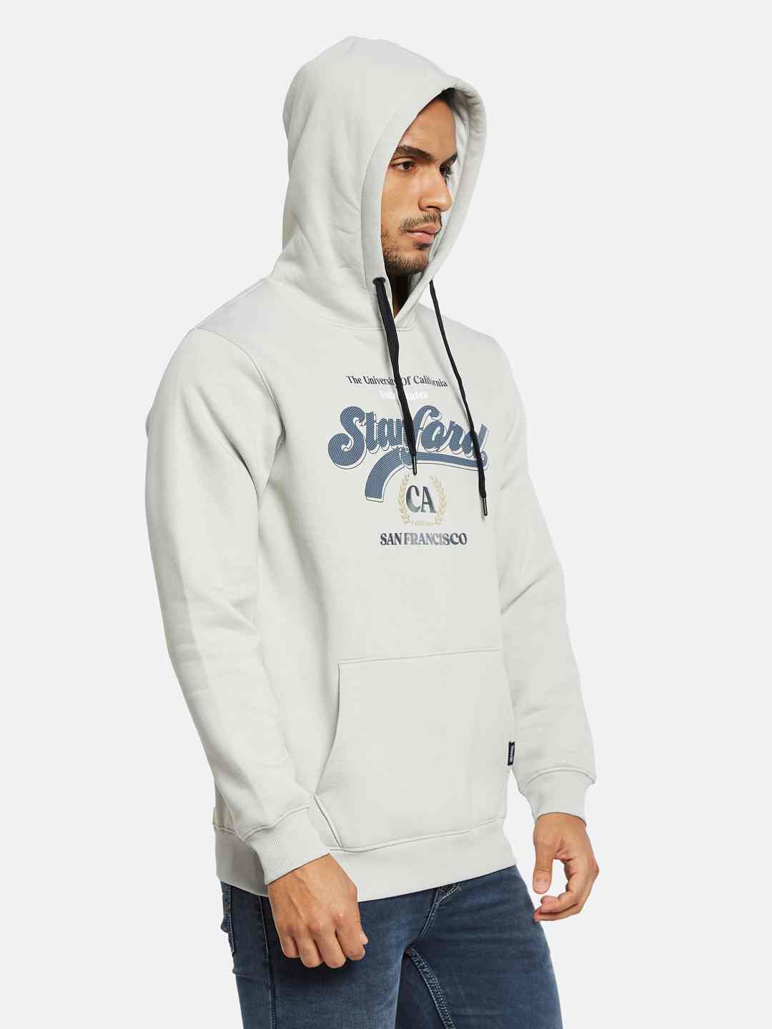 Octave Men Printed Hooded Sweatshirt