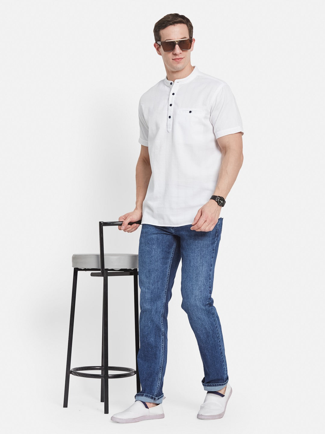 Octave Men Straight Fit Light Fade Stretchable Jeans