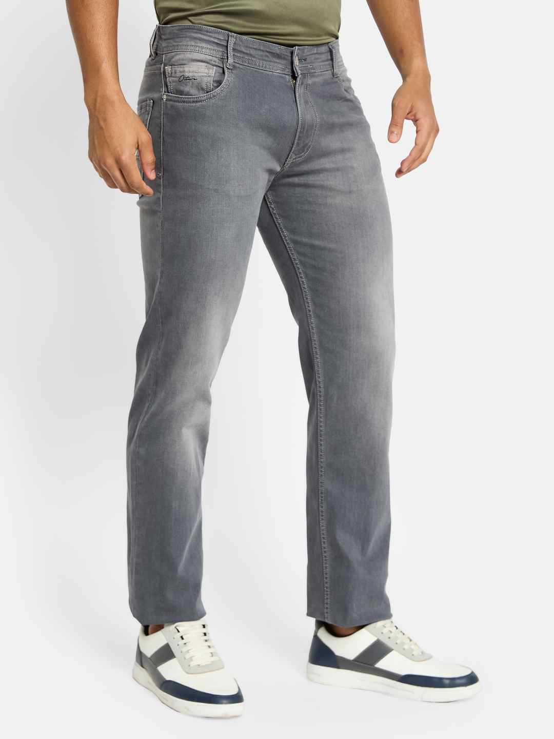 Octave Men Straight Fit Low Distress Heavy Fade Stretchable Jeans