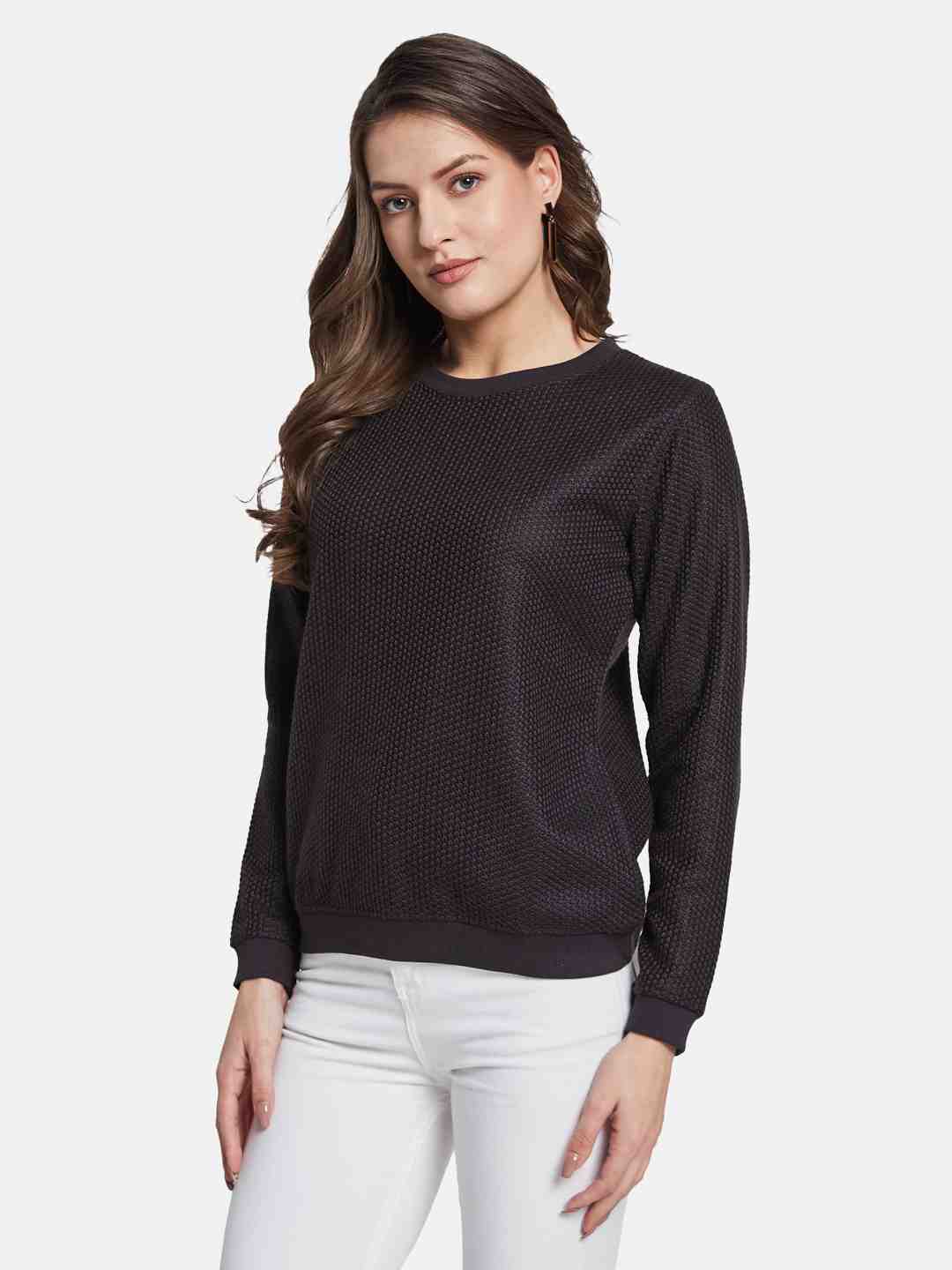 METTLE Women Round Neck Pullover Sweatshirt