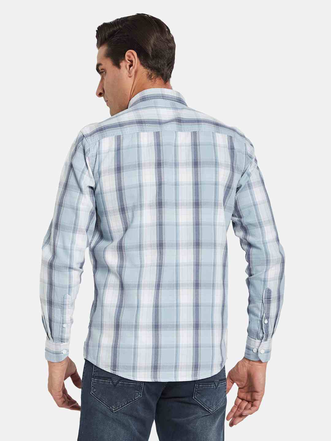 METTLE Men Opaque Checked Casual Shirt