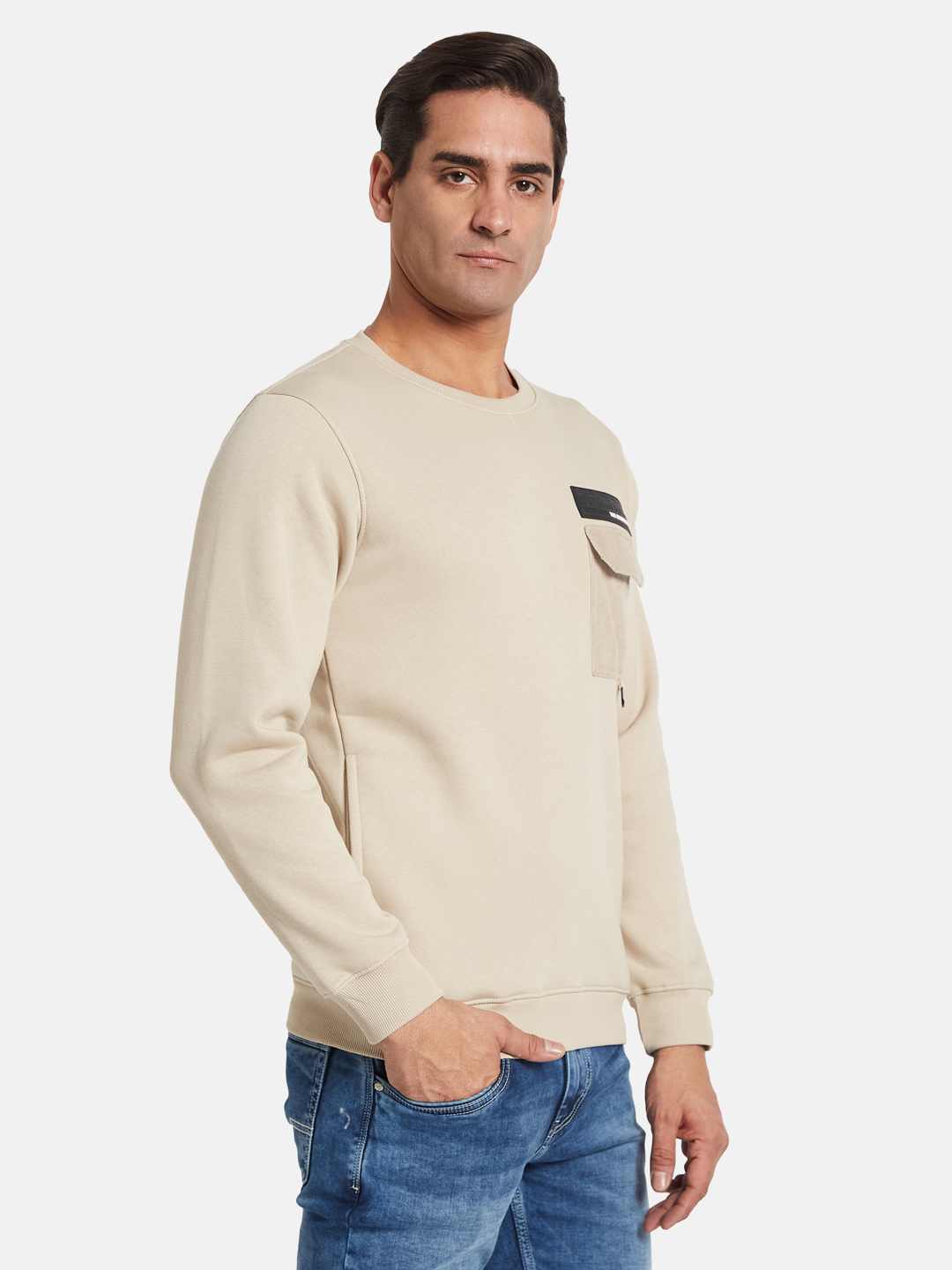 Octave Men Round Neck Pullover Sweatshirt