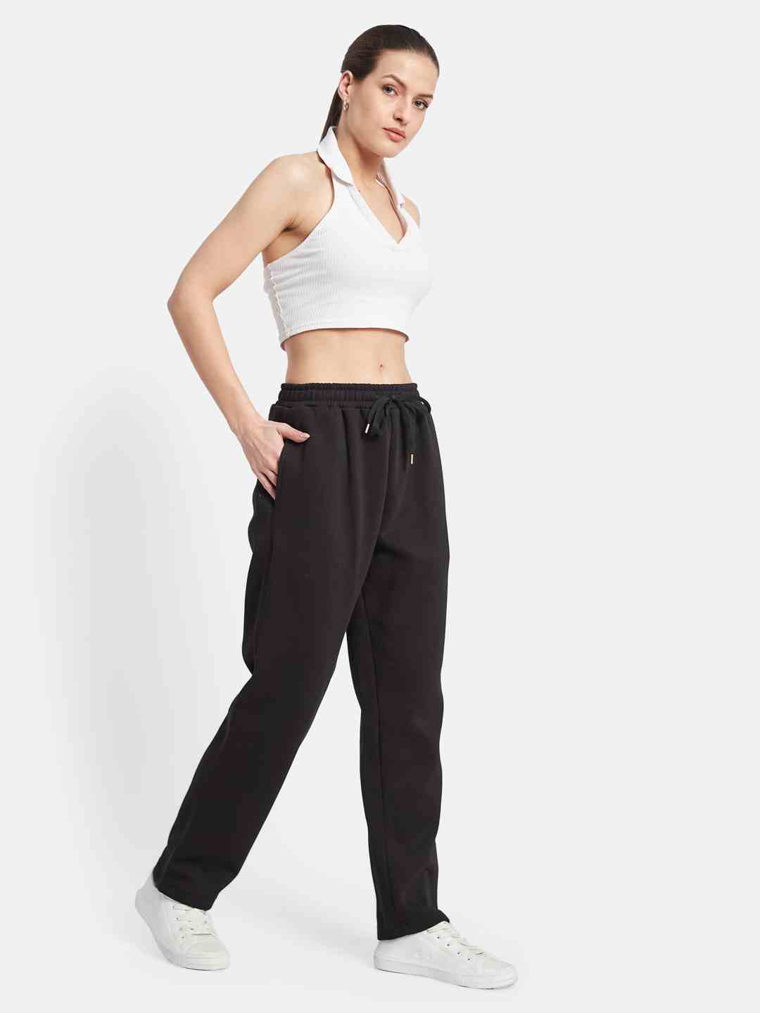METTLE Women Cotton Mid Rise Track Pants