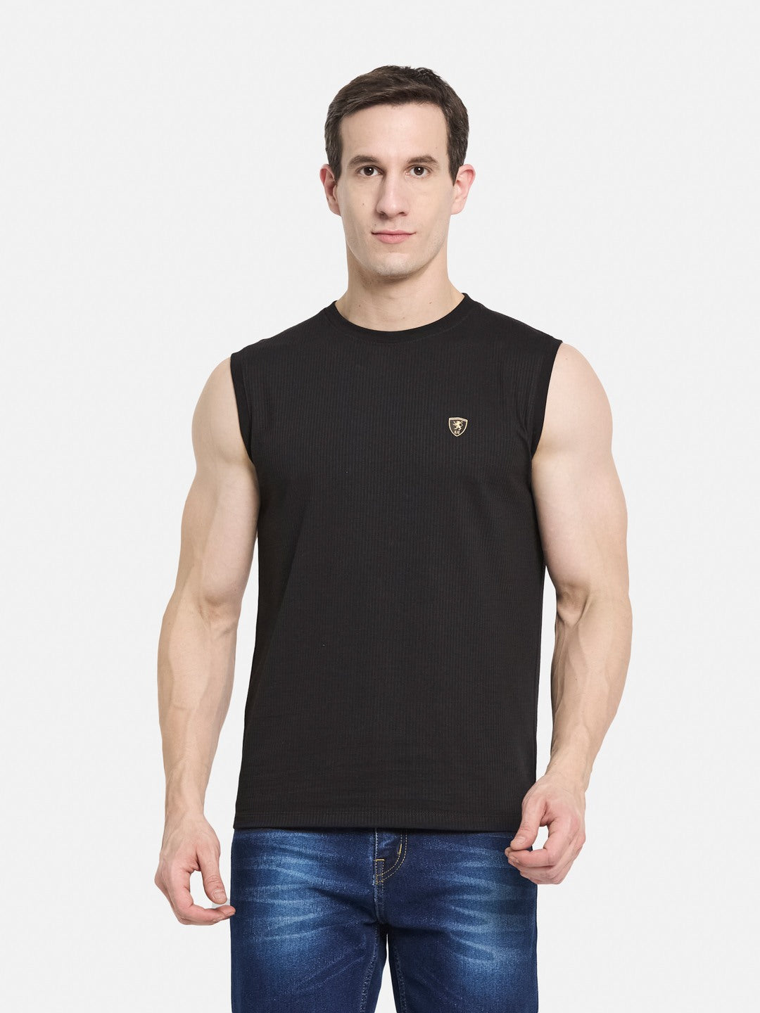 CORE ROUND NECK SHANDOW  SEER SUCKER T-SHIRT