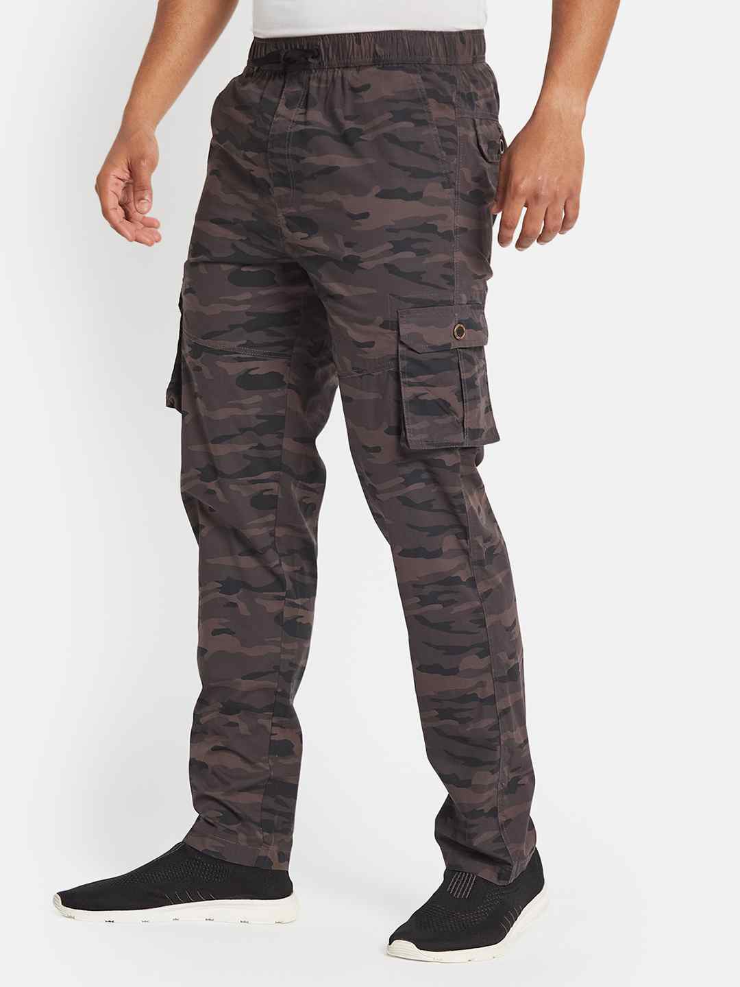 Octave Men Camouflage Printed Cotton Regular Fit Track Pants