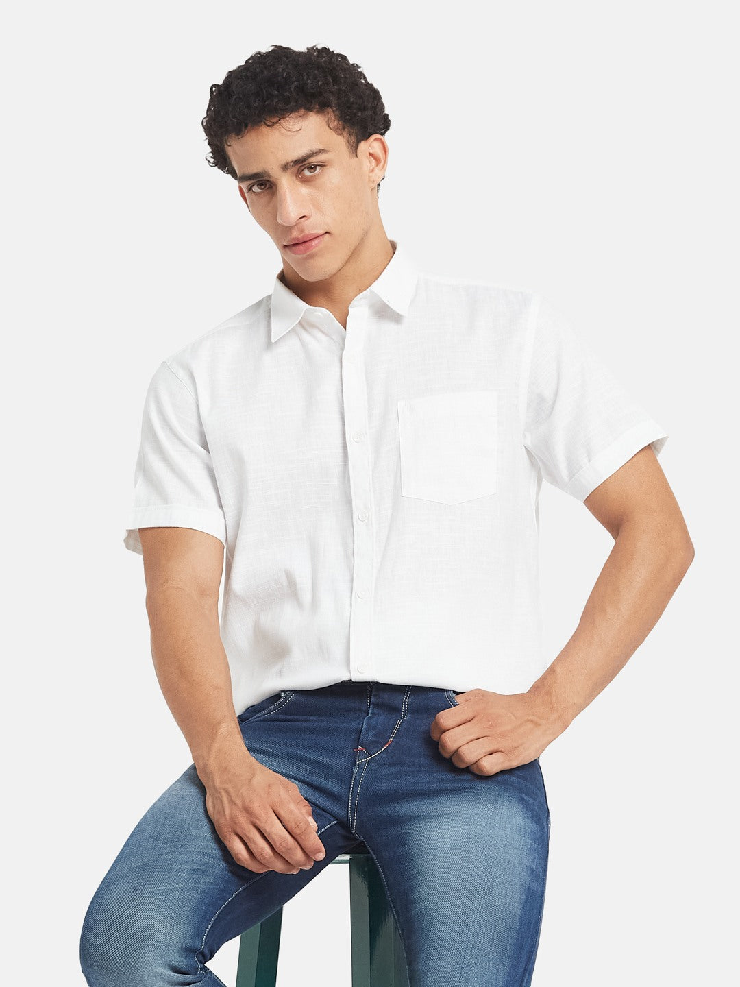 METTLE SS25 Spread Collar Casual Cotton Shirt